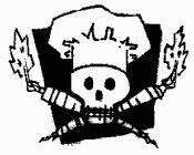 Food Not Bombs logo: skull and cross-carrots